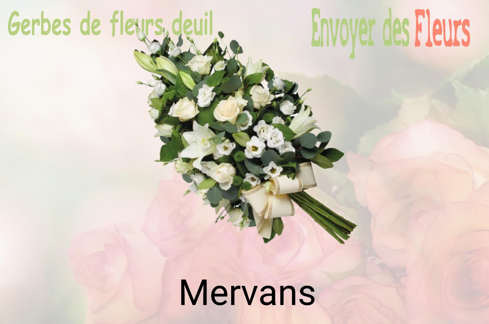 Gerbe de fleurs de deuil livrée à Mervans